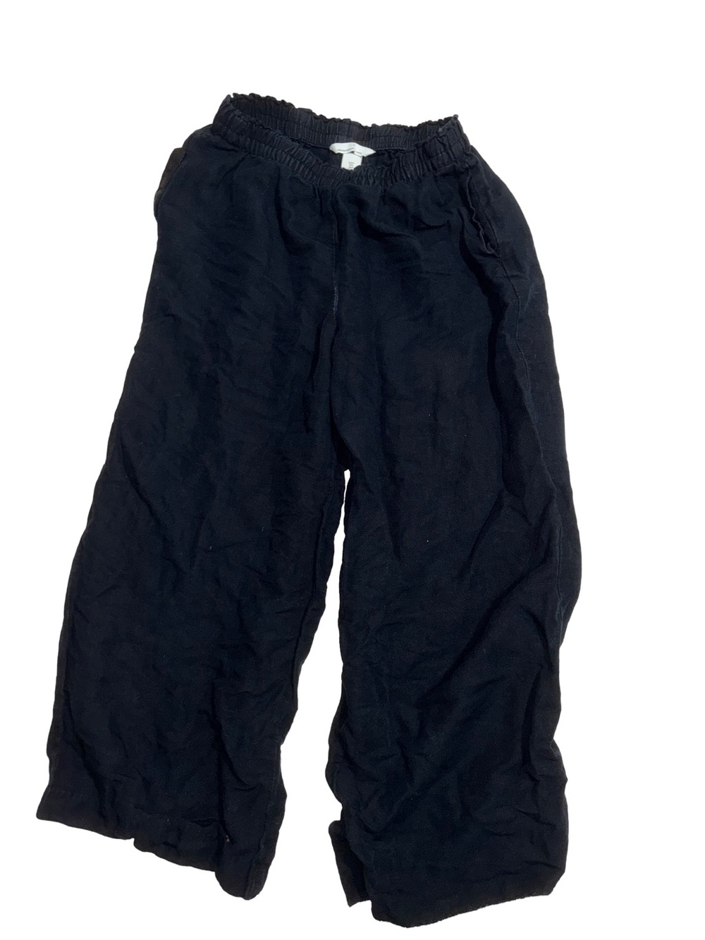 H&M Womans Wide-Leg Elastic Waist Pants - Black